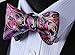 SetSense Men's Paisley Jacquard Woven Self Bow Tie Set