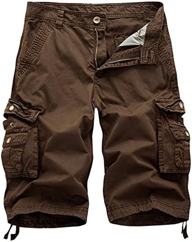 AOYOG Mens Solid MultiPocket Cargo 