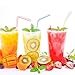 Tomnk 300pcs 9.4 inches Flexible Plastic Drinking Straws Bendable Straws Striped Multi Colored Disposable Bendy Straws