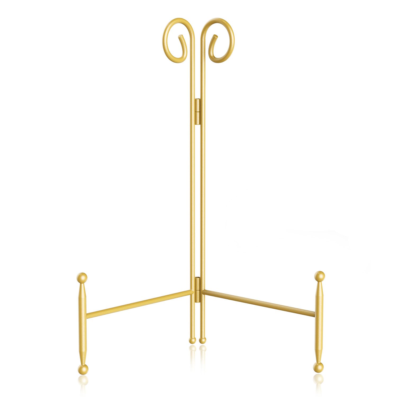 HOPEME Display Stand 8 Inch 1-Pack, Gold Plate Stand for Display with Folding Hinge, Sturdy Easel Stand for Plate, Picture, Dish, Photo Frame and Art Piece