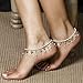 Meily Fashion Women's Tassel Pearl Bead Anklet Chain