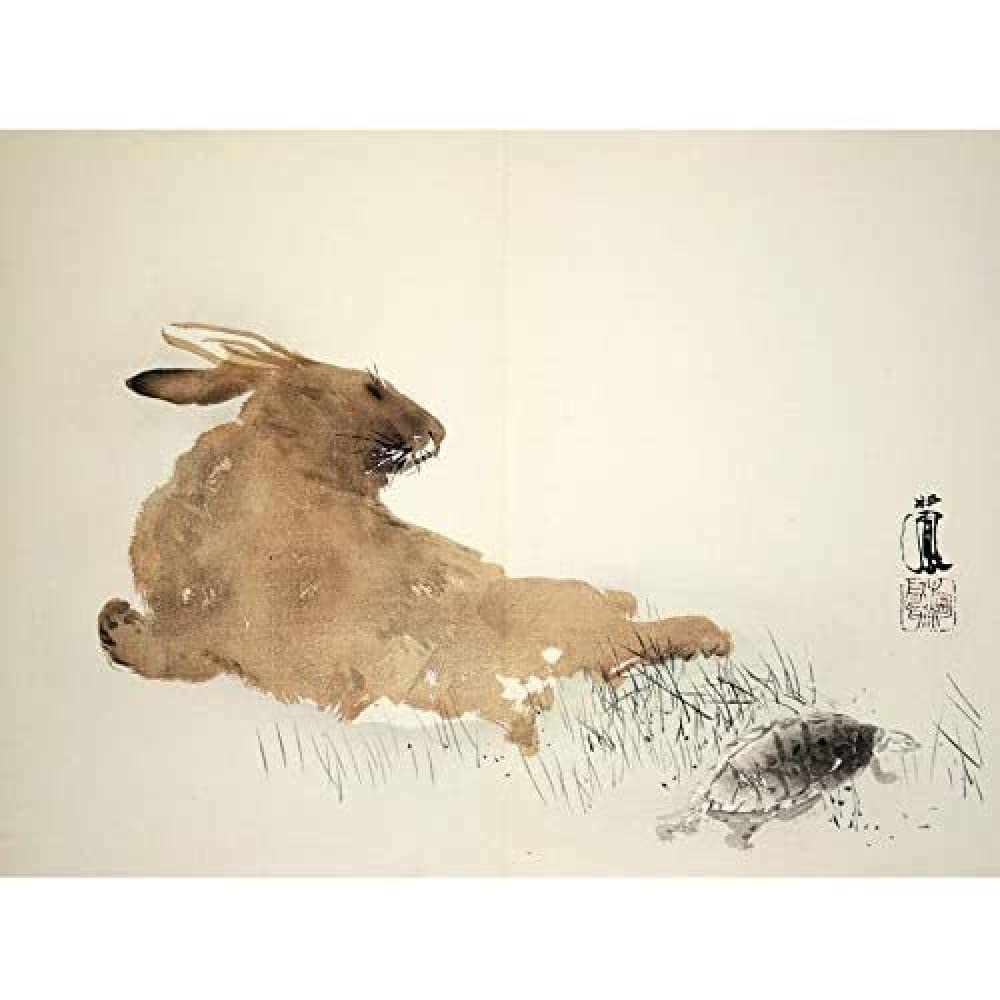 Artery8 Seiho Twelve Signs Zodiac Rabbit Turtle Japanese Art Print Canvas Premium Wall Decor Poster Mural
