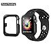 OULUOQI Compatible with Apple Watch Case 38mm, Shock-Proof and Shatter-Resistant Compatible with Apple Watch Protector Compatible with Apple Watch Series 3, 2, 1, Sport, Edition - Black/Black