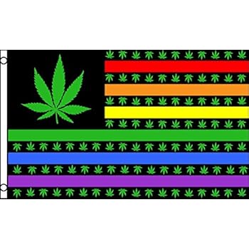 Amazon Com Trendyluz Flags Marijuana Leaf Weed Rainbow Gay