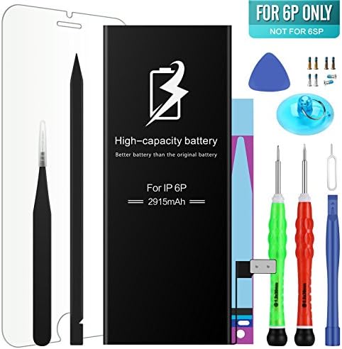 High Energy Li-ion Battery Model iPhone 6 Plus - With Repair Tool Kits &amp; Instructions - High-Capacity 2915 mAh 0 Cycle Replacement Batter - 1 Year Warranty