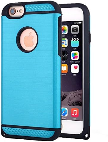 iPhone 6 / 6S Armor Case, Ultra Thin PC / TPU Hybrid Cover for the iPhone 6 (4.7), Brushed Metal, Slim Minimal Lightweight (Blue)
