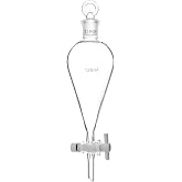 QWORK 125ml Separating Funnel with 19/26 Joints and PTFE Plug, 1 Pack