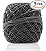 Black Hemp Cord 200’ 3 Pack = 600 Feet Total! Perfect for Jewelry & Necklace Making, Candle Wicks, or Decorative String. 20lb Weight, 1mm Thick & Lightly Waxed Twine for Easy Handling.