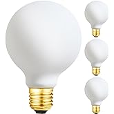 LEOOLS LED Light Bulb G25/G80 Dimmable Flick-Free Matt White 6W Soft White 3000k CRI95 600LM, 60W Equivalent Vintage LED Edis