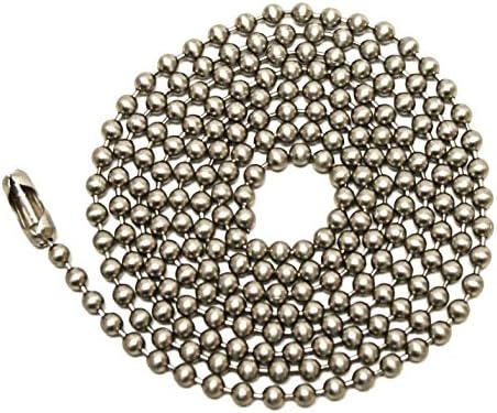 Pack Of 12 Pull Chain Extension, 36 Inch, Brushed Nickel 3-Feet Beaded Ball Chain With Connector