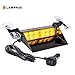 LAMPHUS SolarBlast SBWL26 12W AMBER LED Warning Strobe Dash Light [32 Flash Modes] [Adjustable Angle] [Suction Cups] Yellow Flashing Emergency Dash Windshield Light for Truck Vehicles
