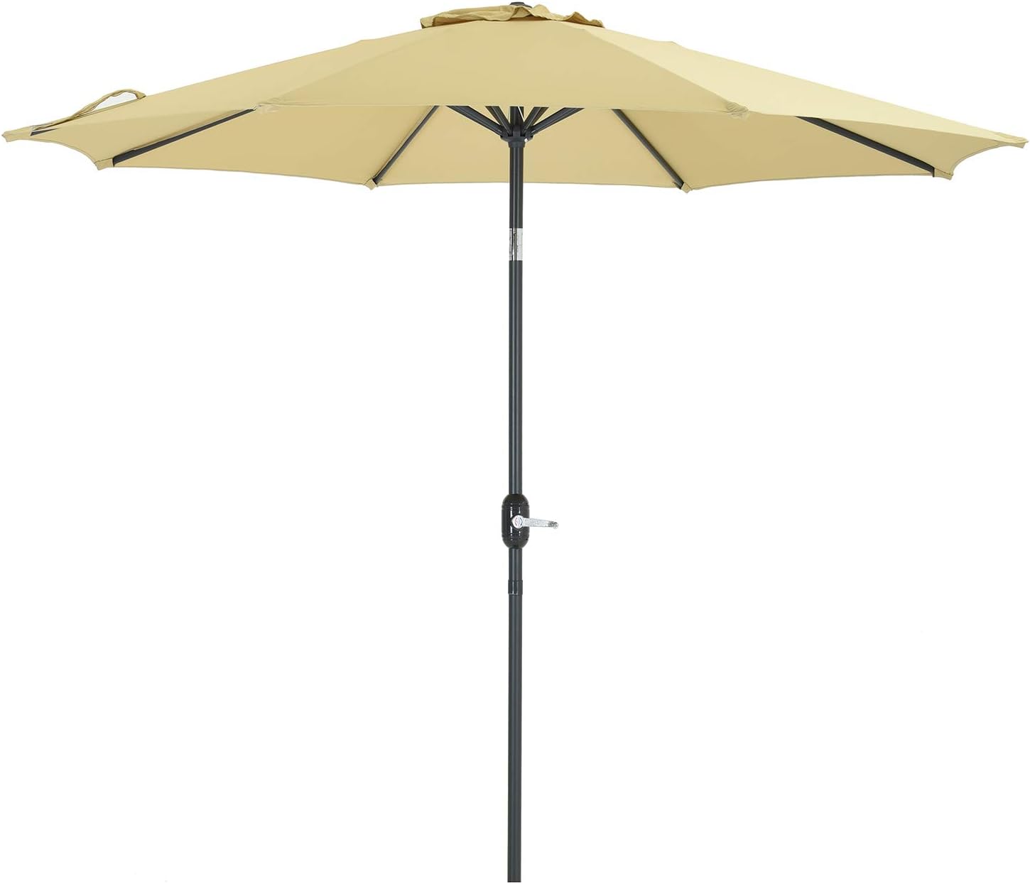 Amazon Com Patio Watcher 9 Ft Aluminum Patio Umbrella With Push Button Tilt And Crank 250 Gsm Fabric 8 Ribs Beige Garden Outdoor