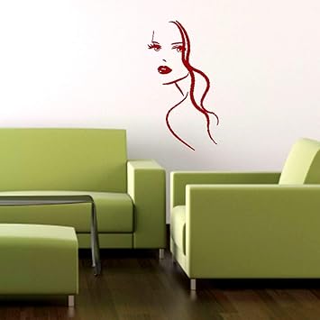 Tatuajes De Pared Moda Cara Chica Mujer Decoracion De Pared Vinilo