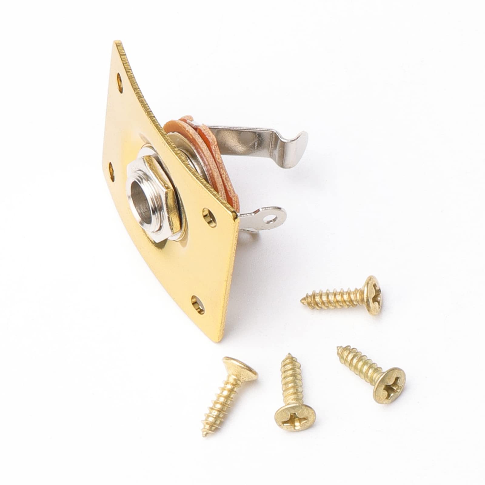 Gold Electrnic Guitar Output Jack 1/4 & Rectangular Socket Plate