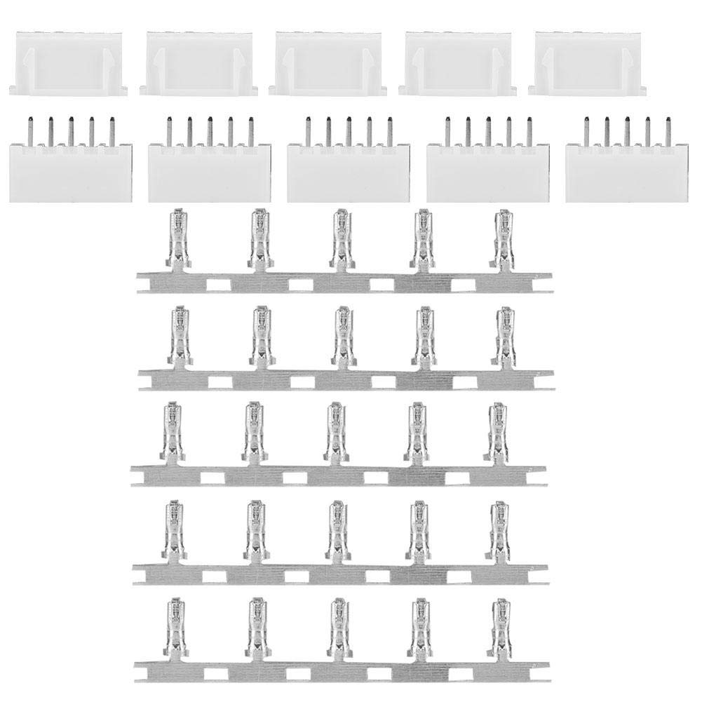 5 Pairs JST-XH Connectors, 2S 3S 4S 2-4Pin Jack Plug Male to Female Balancer Charger Connectors Adapter 5 Pairs 1 Set RC Model Part Accessory (4S)