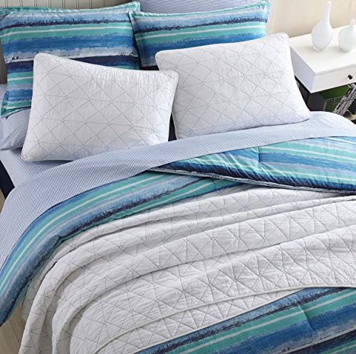 Poppy & Fritz 220832 Alex Cotton Comforter Set, Full/Queen, Blue