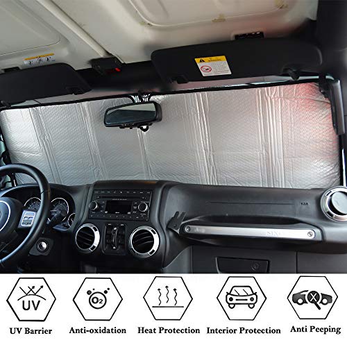 Windshield Sunshade Sun Shade Heat Shield Sun Visor Mat for Jeep