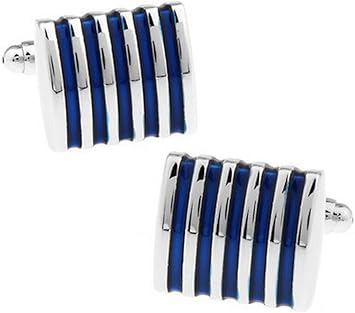 Amazon Co Jp Doitsa カフスボタン カフス 袖釘 飾り シンプル オフィス メンズ シャツカフス ストライプ ユニセックス 結婚式 会議 パーティー 贈り物 シルバーブルー 1ペア ホーム キッチン