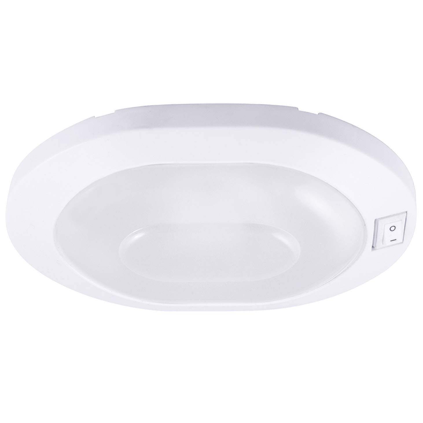 Photo 1 of Facon 12V RV Ceiling Light with On&Off Switch, Oval Pancake Dome Light, RV Interior Light Fixture for RV Motorhomes Camper Caravan Trailer Boat