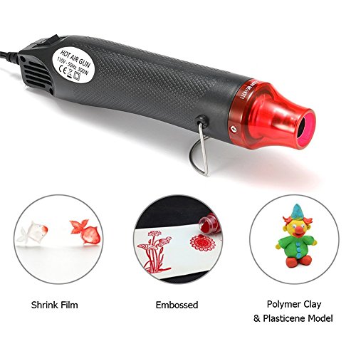 YOUNGFLY Electric Hot Air Tool Heat DIY Tools Heating stereotypes For Mud Toys/Rubber Stamp/Shrinkable Film US Plug Black 110V 300W - Thumbnail 3