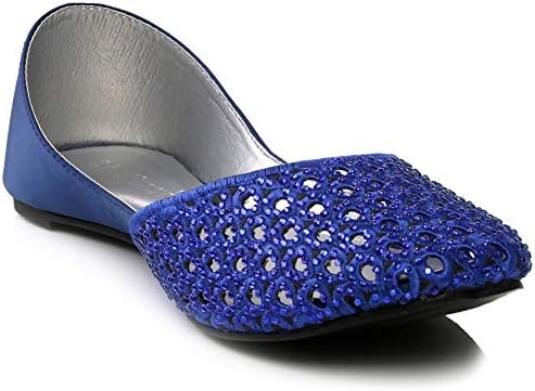 Shalimar Women Ladies Traditional Mesh Detailing Handmade Leather Jutti Flat Mojari Khussa Indian Pumps Slip On Shoes Sizes 3-8 UK