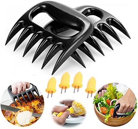 LifeGnt Meat Claws ,Bear Claws Meat Shredder With 4pcs Corn Holders. Really Helpful for Cutting Meat While Barbecuing, Easily Handle, Shred and Cut Meats(Pack of 2 )