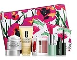 New 2016 Clinique 7 pc Makeup Skincare Gift Set Pink Floral Bag (Warm)