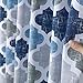 CAROMIO Shower Curtain, Geometric Quatrefoil Patterned Modern Poly-Cotton Farmhouse Fabric Shower Curtain for Bathroom, Navy/Blue/Grey, 72x72 Inches