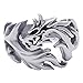 KONOV Polished Stainless Steel Dragon Men's Ring, Size 9