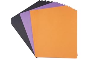 TOPEEN 30 sheets Cardstock Paper 8 1/2 x 11 Inches for Crafts and Invitations (Orange/Black/Purple)