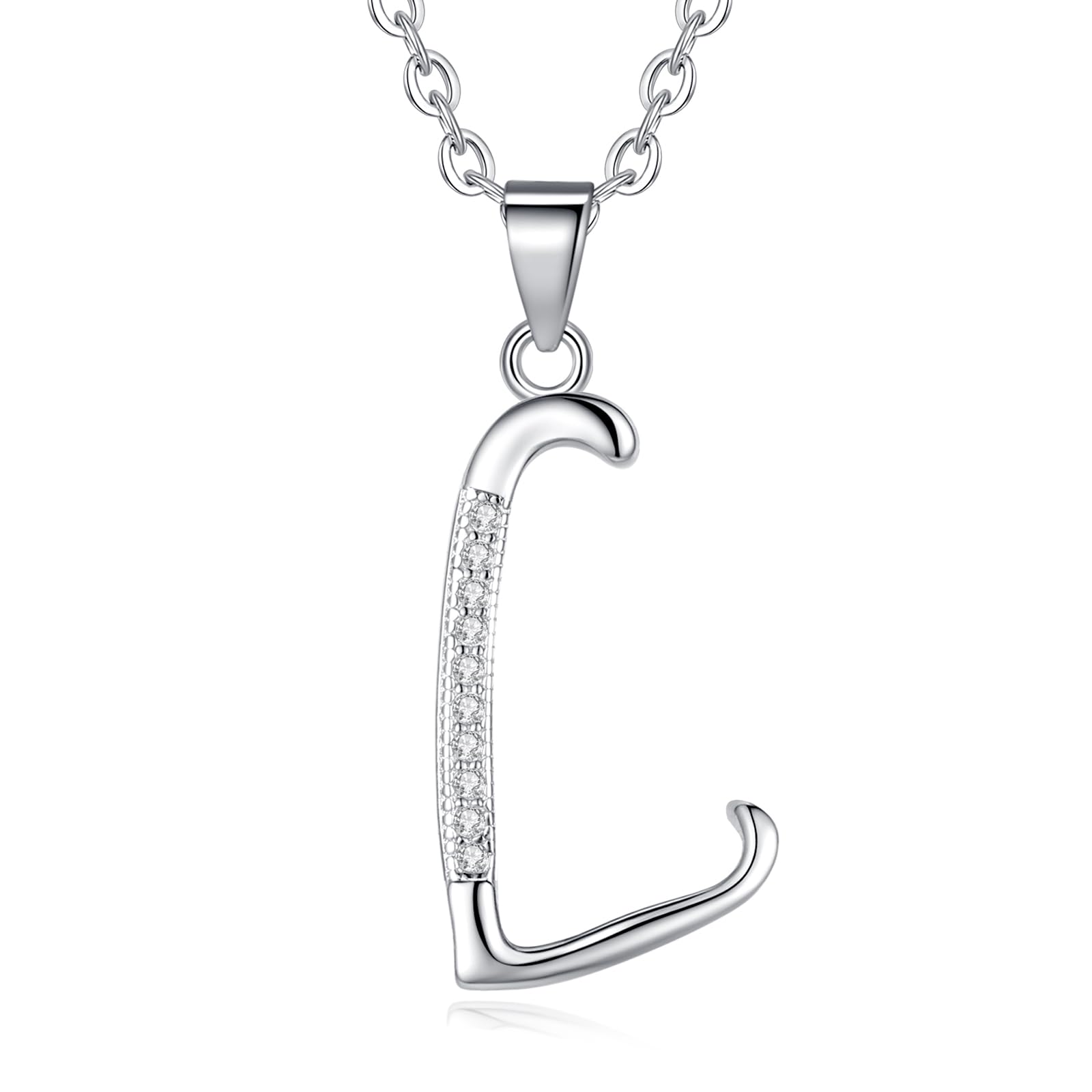 VIKI LYNN Initial Pendant L 925 Sterling Silver Letter Necklace with Cubic Zirconia Personalised Gifts for Women Ladies — image 1