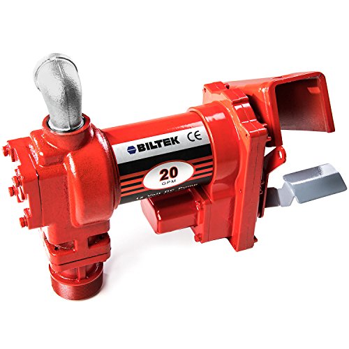 12V DC High-Flow 20 GPM Fuel Transfer Pump for Gasoline, Diesel Fuel, Kerosene, Mineral Spirits, Heptane, Hexane, E15, Biodiesel, and Similar Fuels or Oils