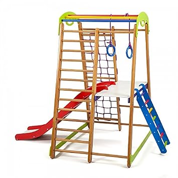 Kinder Zu Hause Aus Holz Spielplatz Mit Rutschbahn Junior Plus 2