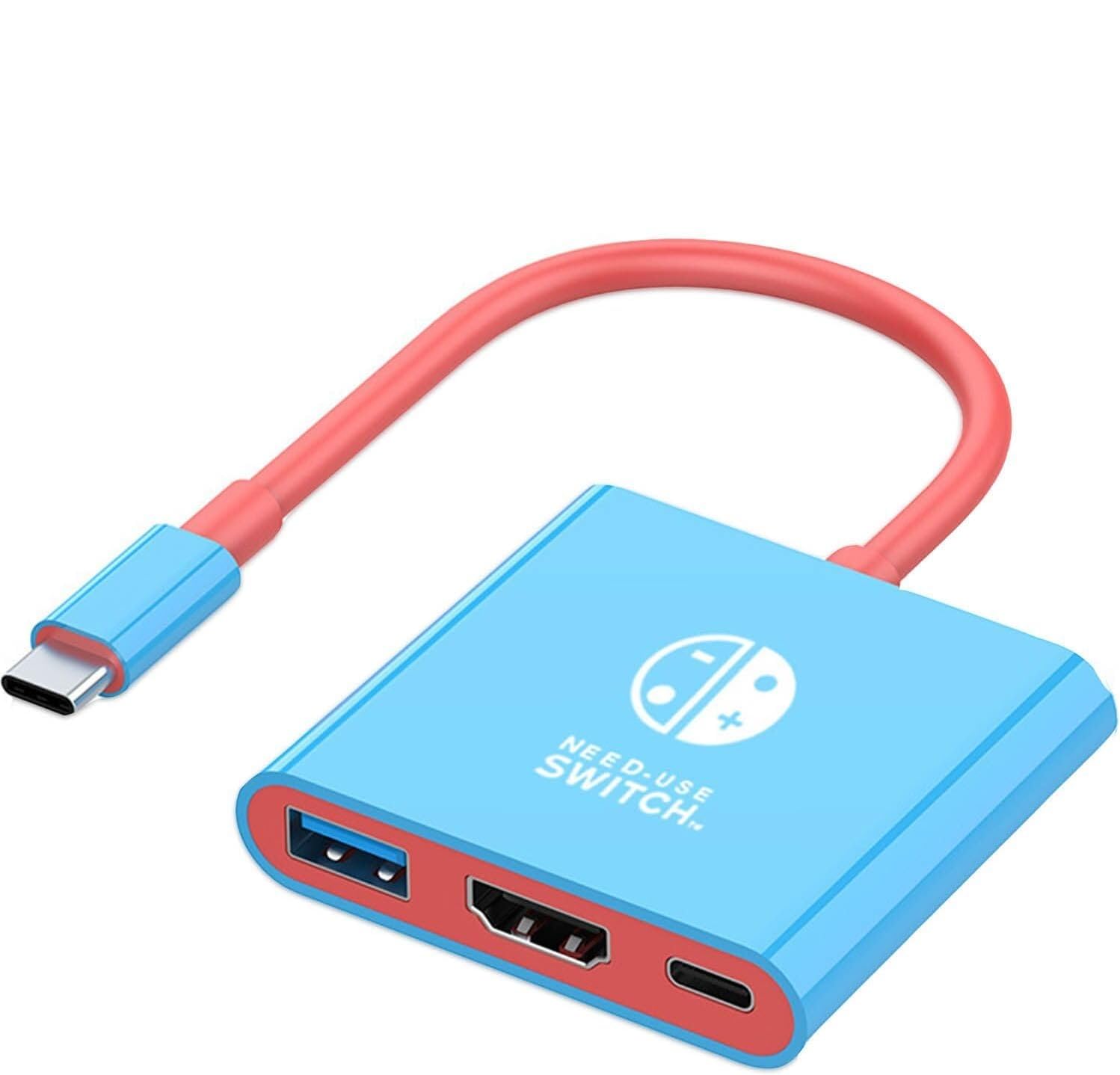 Switch Dock Compatible with Nintendo Switch, Portable TV Docking Station with 4K HDMI Type C Port USB Port Switch Travel Dock Adapter TV Docking Station Dock Adapter f(Not for Switch 2)