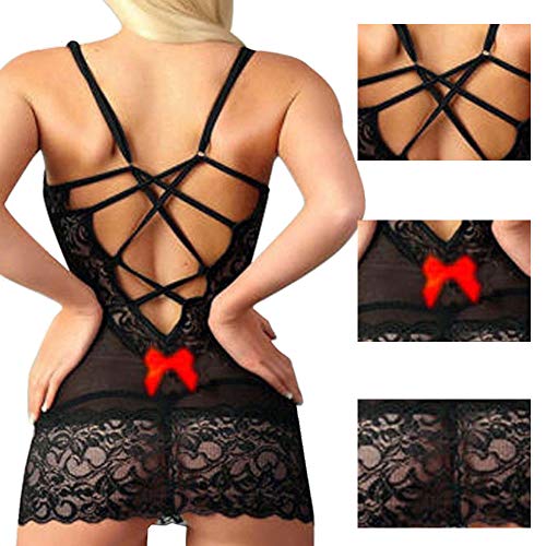CheChury-Donna-Pizzo-Lingerie-Pizzo-Sexy-Tuta-Babydoll-Pigiama-Maglia-Biancheria-Intima-Donna-Sexy-Camicia-da-Notte