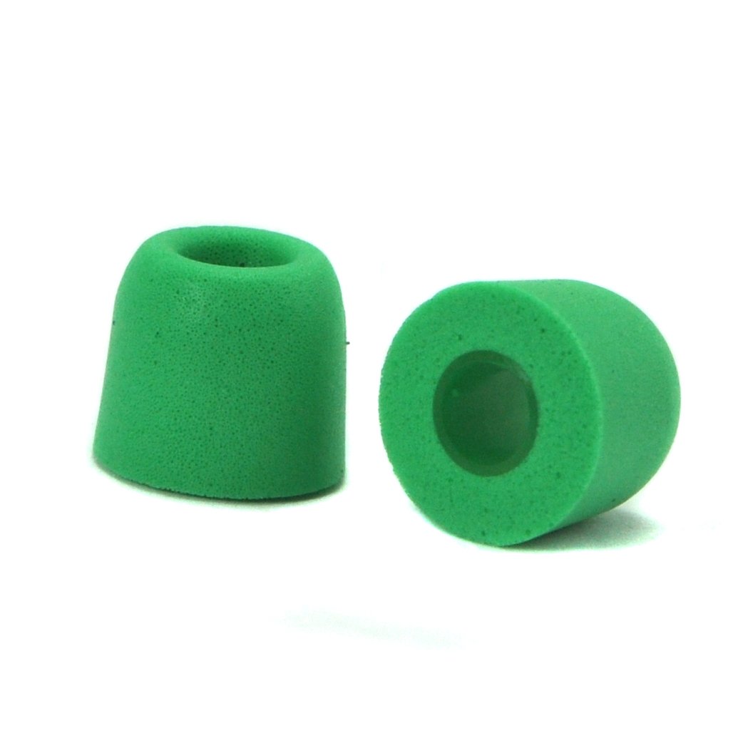 Simoutal 6 Pairs (12 Pieces) 5mm Isolate Noise Replacement Memory Foam Earplugs Sleeves, In-Ear Moniter Earbud Tips T-400 (Medium, Green)