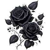 2pcs Gothic Black Rose Flower Car Decal 4.33