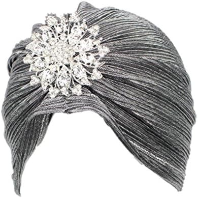 Decou Metallic Fabric Alloy Glass Handmaded Jewelry Twist Turban 045M (Grey)