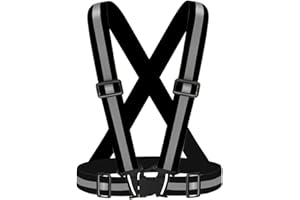 Fepdiu High Visibility Reflective Vest Safety Vest Running Reflective Gear Adjustable Reflective Vest for Walking,Jogging,Hiking,Night Cycling