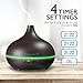 Fosmon Essential Oil Diffuser Dark Brown Wood, Wood Grain Ultrasonic 300mL/10oz Large Essential Oil Aroma Diffuser Cool-Mist Humidifier with 7 LED Mood for Aromatherapy