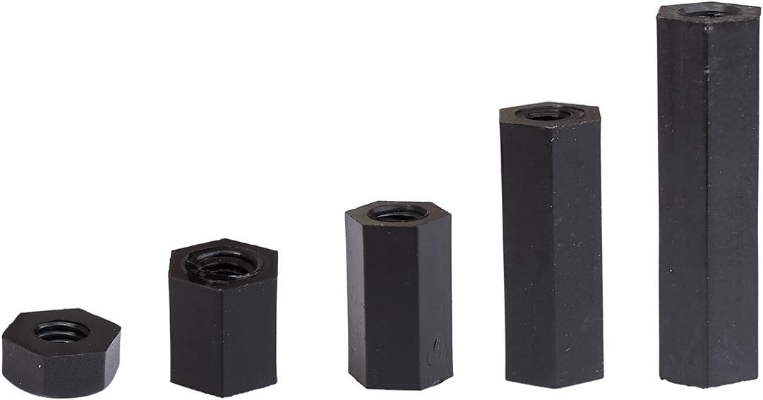 Litorange 320PCS M3 Male Female Nylon Hex Spacer Standoff Screw Nut Threaded Pillar PCB Motherboard Assorted Assortment Kit (Black) - Image 5