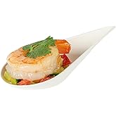 Restaurantware Tasting Spoons - 100 Pack - 4.25 Inch Pulp Safe Home Compostable Teardrop Mini Spoon - Eco-Friendly Sugarcane Bagasse Disposable Utensils for Catering, Food Tasting