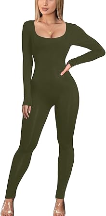 long sleeve tight jumpsuit