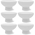Koyal Wholesale 5" D x 2.85" H White Ribbed Pedestal Decorative Bowl, Compote Centerpiece Vase, Fluted Pedestal Bowl, Wedding Decorative Bowls, Catch All Bowl, Compote Bowl, Small Bowl, Bulk Pack 6