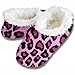 Snoozies Leopard Print Fleece Lined Womens Footies