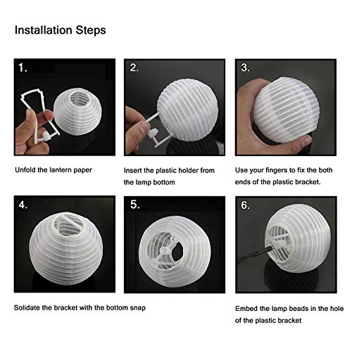 Solar Lichterkette Lampions 30er LEDs 6,4Meter Außen Lichterkette Laterne, Solarbetrieben Warmweiß Wasserfest Dekoration für Garten Balkon Terrasse