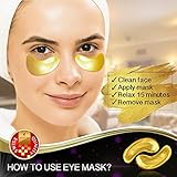 Eye Pads 24k Gold Eye Mask Anti-Aging Hyaluronic Acid Eye Patches Under Eye Mask for Moisturizing & Reducing Dark Circles Puffiness Wrinkles Eye Gel Pads from Puffy Eyes Collagen Eye Pads … (Blue)