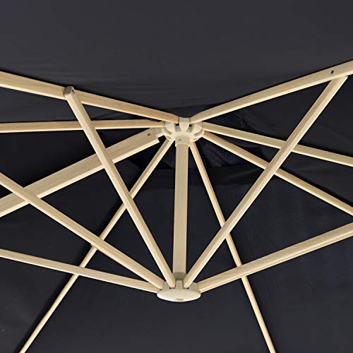Sekey Ampelschirm 300 x 300 cm Aluminium-Sonnenschirm mit ständer Marktschirm Gartenschirm Terrassenschirm Kurbelschirm… – Bild 5