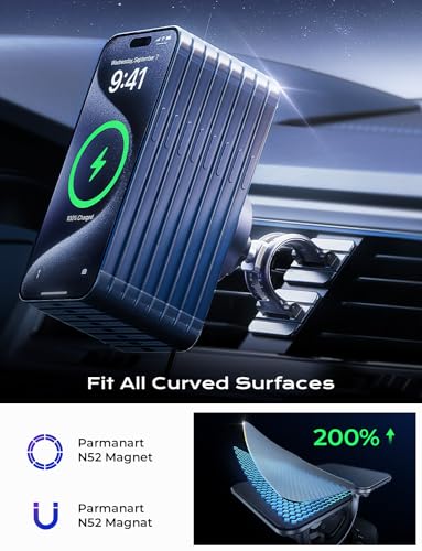 LISEN for Qi2 15W MagSafe Car Mount Charger,Super Fast Magnetic Wireless Car Charger for iPhone 16 Pro Max Accessories，Qi2 MagSafe Charger Fits iPhone 16 15 14 13 12,Samsung with MagSafe Case