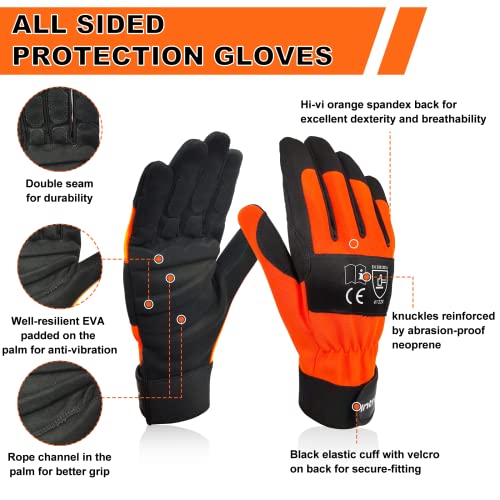 Chainsaw Gloves Saw Protection on Both Hands Back photo 10